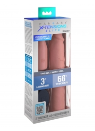 Телесная вибронасадка на член 3  Vibrating Mega X-tension with Remote - 22,9 см. - Pipedream - в Раменском купить с доставкой