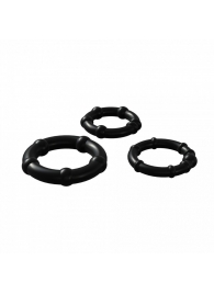 Набор из 3 черных эрекционных колец Babooom Ring Set - Adrien Lastic - в Раменском купить с доставкой
