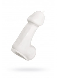 Белая свеча в форме пениса - 47 гр. - Pecado - купить с доставкой в Раменском