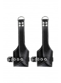 Черные подвесы с белой строчкой - Pecado - купить с доставкой в Раменском