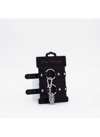 Черно-красные кожаные оковы - Crazy Handmade - купить с доставкой в Раменском