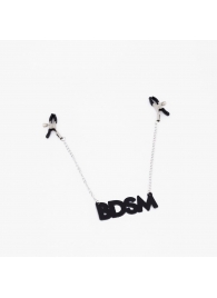 Зажимы на соски с кожаной подвеской BDSM - Crazy Handmade - купить с доставкой в Раменском