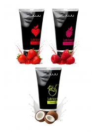 Набор из 3 съедобных лубрикантов JUJU (клубника, малина, кокос) - JuJu - купить с доставкой в Раменском