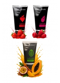 Набор из 3 съедобных лубрикантов JUJU (клубника, малина, тропические фрукты) - JuJu - купить с доставкой в Раменском