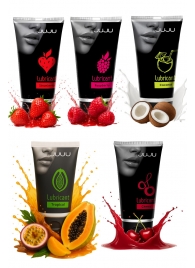 Набор из 5 съедобных лубрикантов JUJU (клубника, малина, тропические фрукты, вишня, кокос) - JuJu - купить с доставкой в Раменском