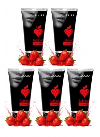 Набор из 5 съедобных лубрикантов JUJU со вкусом клубники - JuJu - купить с доставкой в Раменском