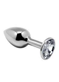 Серебристая анальная втулка с прозрачным кристаллом Mini Metal Butt Plug Size L - 9 см. - Adrien Lastic в Раменском Серебристая анальная втулка с прозрачным кристаллом Mini Metal Butt Plug Size L - 9 см. - Adrien Lastic