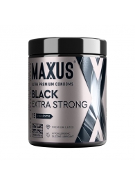 Черные утолщенные презервативы MAXUS Extra Strong с железным кейсом - 15 шт. - Maxus - купить с доставкой в Раменском