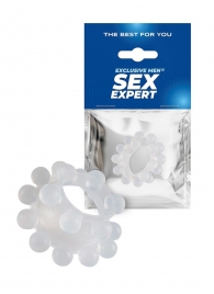 Эластичное эрекционное кольцо с двумя рядами шариков - Sex Expert - в Раменском купить с доставкой