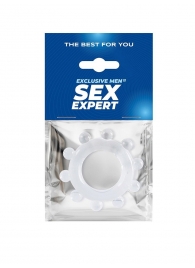 Прозрачное эрекционное кольцо со стимулирующими шариками - Sex Expert - в Раменском купить с доставкой