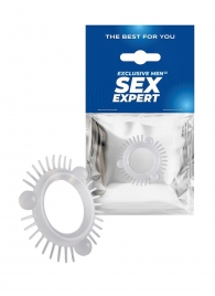 Эластичное эрекционное кольцо с 3 шариками и шипами - Sex Expert - в Раменском купить с доставкой