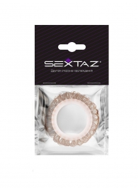 Эрекционное кольцо с бежевыми «ресничками» - Sextaz - в Раменском купить с доставкой