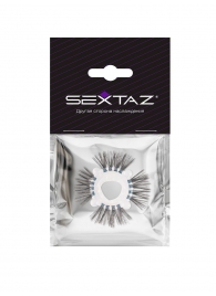 Эластичное эрекционное кольцо с черными «ресничками» - Sextaz - в Раменском купить с доставкой