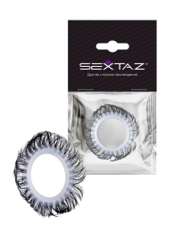 Эластичное эрекционное колечко с черными «ресничками» - Sextaz - в Раменском купить с доставкой