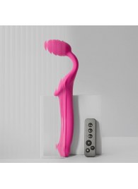 Ярко-розовый безремневой страпон Strap-on-me Vibrating Bendable Strap-On size XL - Strap-on-me - купить с доставкой в Раменском