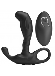 Черный изогнутый массажёр простаты с вибрацией и пультом ДУ - Baile - в Раменском купить с доставкой