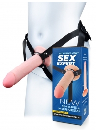 Мужской полый страпон на регулируемых ремешках - 22 см. - Sex Expert - купить с доставкой в Раменском