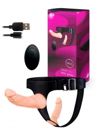 Женский страпон с 2 насадками, вибрацией и пультом ДУ - Erowoman-Eroman - купить с доставкой в Раменском