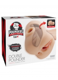 Телесный мастурбатор с вибрацией Double Pounder Vibrating Squeeze Stroker - Pipedream - в Раменском купить с доставкой