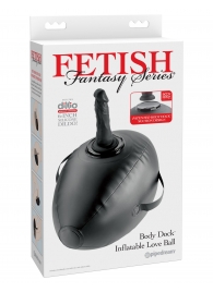 Черный надувной мяч с платформой для фиксации дилдо Body Dock Inflatable Love Ball - Pipedream - купить с доставкой в Раменском