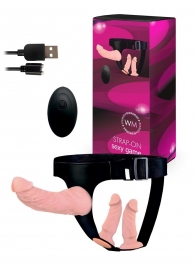 Женский страпон с 3 насадками и вибрацией - Erowoman-Eroman - купить с доставкой в Раменском