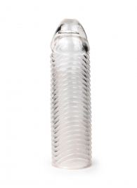 Прозрачная закрытая насадка на пенис с ребрышками - 16 см. - Sex Expert - в Раменском купить с доставкой