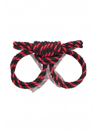 Черно-красные наручники-оковы ’’Узел-омега’’ из хлопковой веревки - Pecado - купить с доставкой в Раменском