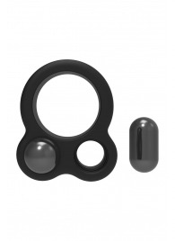 Черное эрекционное кольцо с утяжелителями Cockring Dual Weight - Dream Toys - в Раменском купить с доставкой