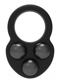 Черное эрекционное кольцо с утяжелителями - Dream Toys - в Раменском купить с доставкой