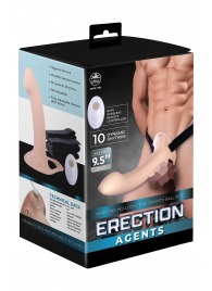 Телесный полый страпон с вибрацией Erection Agents - 24,1 см. - NMC - купить с доставкой в Раменском