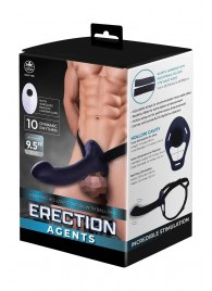 Черный полый страпон с вибрацией Erection Agents - 24,1 см. - NMC - купить с доставкой в Раменском