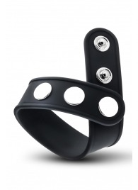 Черное эрекционное кольцо на кнопках - Blush Novelties - в Раменском купить с доставкой