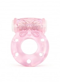 Розовое эрекционное виброкольцо с бабочкой - 1137 - в Раменском купить с доставкой