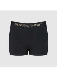 Черные трусики-боксеры для фиксации насадок Strap-on-me Harness Lingerie Allure - size M - Strap-on-me - купить с доставкой в Раменском