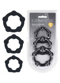 Набор из 3 эрекционных колец Beaded Silicone Cockring Set - Shots Media BV - в Раменском купить с доставкой