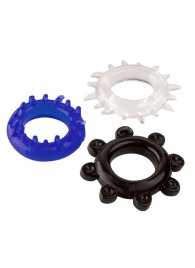 Набор из 3 эрекционных колец разного цвета и рельефа - Boys of Toys - в Раменском купить с доставкой