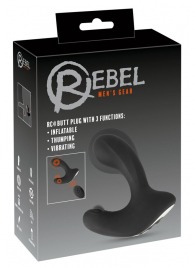 Черная анальная вибропробка с функцией расширения RC Butt Plug with 3 functions - Orion - в Раменском купить с доставкой