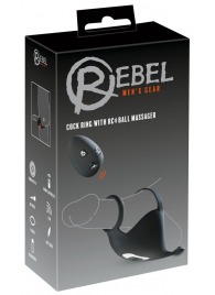 Черная вибронасадка для эрекции и стимуляции мошонки Cock ring with RC ball massager - Orion - в Раменском купить с доставкой