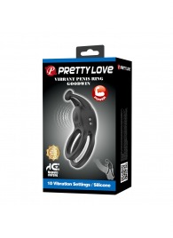 Черное перезаряжаемое виброкольцо Goodwin - Baile - в Раменском купить с доставкой