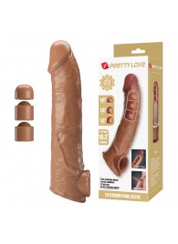 Карамельный фаллоудлинитель с подхватом мошонки Silas - 26 см. - Baile - в Раменском купить с доставкой