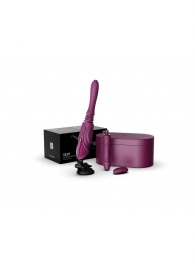 Фиолетовая секс-машина с функцией нагрева, насадками и присоской Sesh - Zalo - купить с доставкой в Раменском