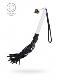 Плеть с белой рукоятью и чёрными хлыстами - 50 см. - Pecado - купить с доставкой в Раменском