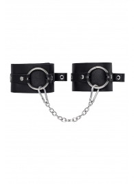Черные оковы из толстой кожи с люверсами - Pecado - купить с доставкой в Раменском
