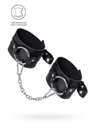 Черные оковы из толстой кожи с люверсами - Pecado - купить с доставкой в Раменском