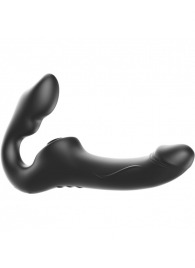 Черный безремневой страпон с 3 моторами - Ibiza - купить с доставкой в Раменском