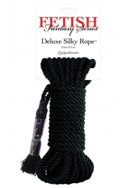 Черная веревка для фиксации Deluxe Silky Rope - 9,75 м. - Pipedream - купить с доставкой в Раменском