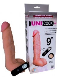 Фаллическая насадка Харнесс UNICOCK 9  с вибрацией - 24 см. - LOVETOY (А-Полимер) - купить с доставкой в Раменском
