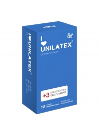 Классические презервативы Unilatex Natural Plain - 12 шт. + 3 шт. в подарок - Unilatex - купить с доставкой в Раменском