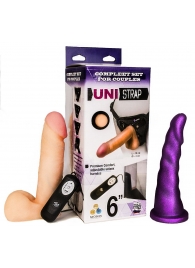 Вибрострапон с двумя насадками UniStrap - 18 и 18 см. - LOVETOY (А-Полимер) - купить с доставкой в Раменском