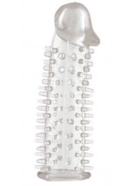 Прозрачная насадка на половой член с закрытой головкой и шипами - 12,5 см. - Toyfa Basic - в Раменском купить с доставкой